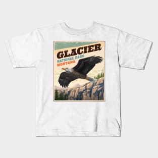 Glacier National Park Bold Eagle Vintage Look Kids T-Shirt